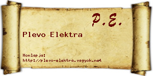 Plevo Elektra névjegykártya